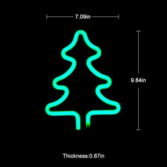 Green Christmas Tree LED Neon Sign - Picture 3 of 9